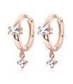 Cute Crystal Hang Design Silver Huggies Earring HO-2527